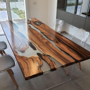 Dark Walnut Clear Epoxy Table