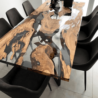 Olive Clear Epoxy Table