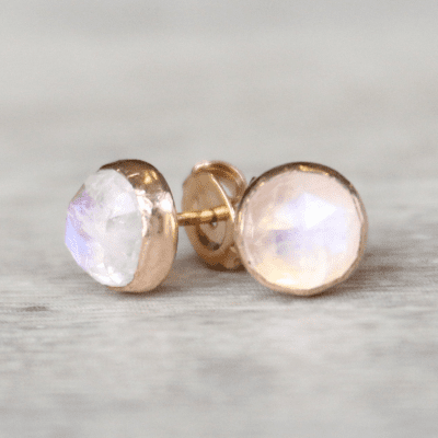 Rose Gold Moonstone Earrings