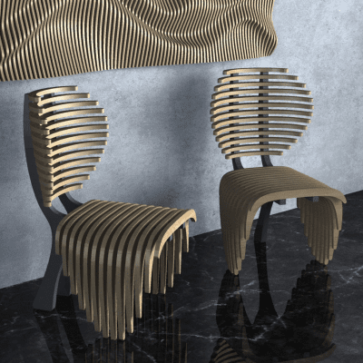 Wavy Wooden Chair