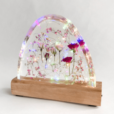 Epoxy Rose Lamp 