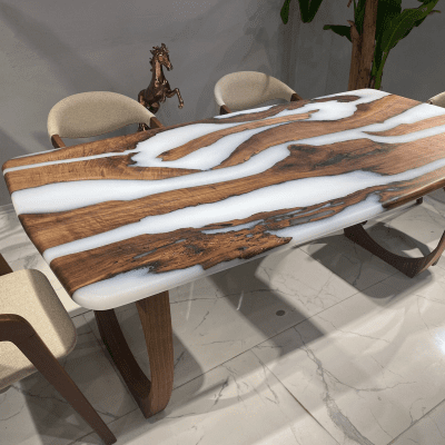 White Epoxy Resin Table