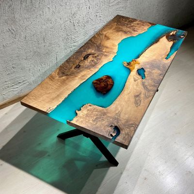 Green River Epoxy Walnut Table