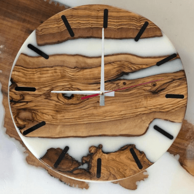 White Epoxy Wall Clock