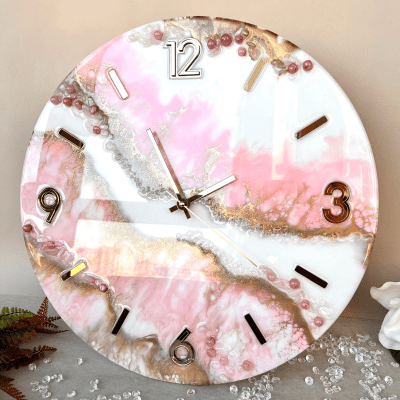 Pink Epoxy Clock  