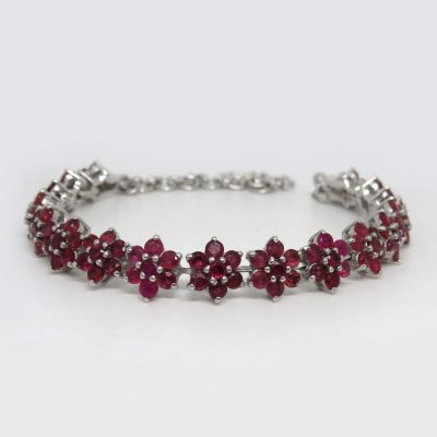 Ruby Flower Bracelet